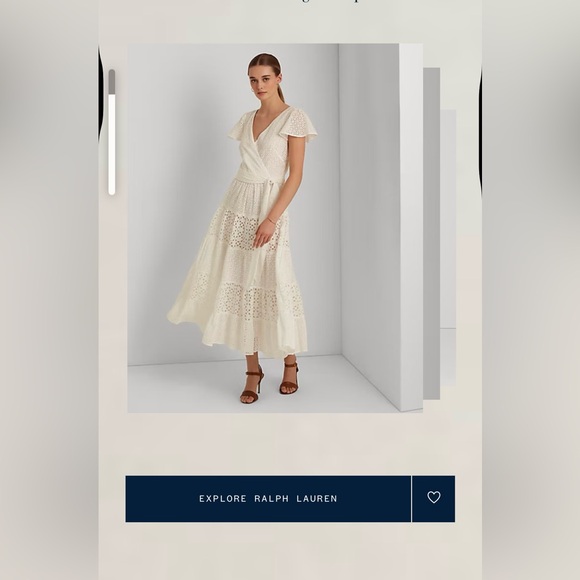 Ralph Lauren White Eyelet Midi Dress - Picture 2 of 15